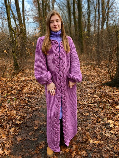 Orchid Long Cable Cardigan